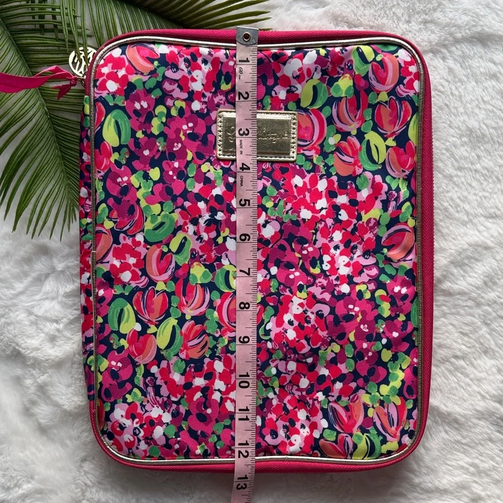 NWT Lilly Pulitzer Floral Pink, Green Zipper Folio